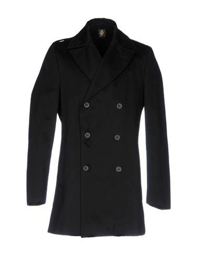 Shop Dondup Overcoats In Black