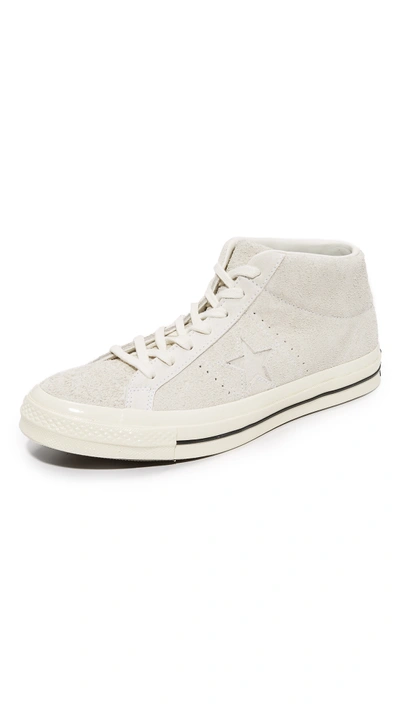 Converse One Star 74 Suede Mid Top Sneakers In Egret