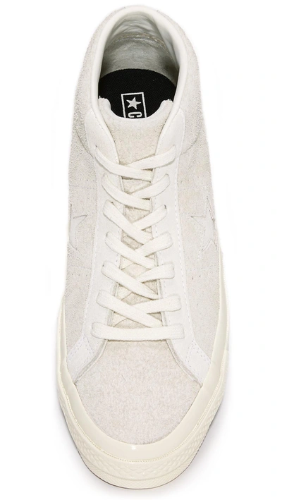 Shop Converse One Star 74 Suede Mid Top Sneakers In Egret