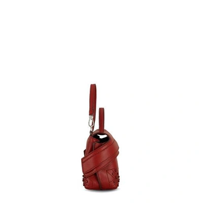 Shop Tod's Wave Bag Charm In Red