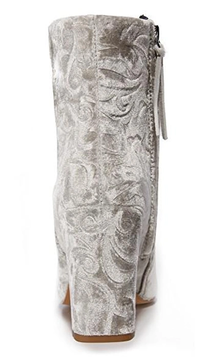 Rebecca Minkoff Bryce Velvet Block Heel Booties In Sand Floral ModeSens