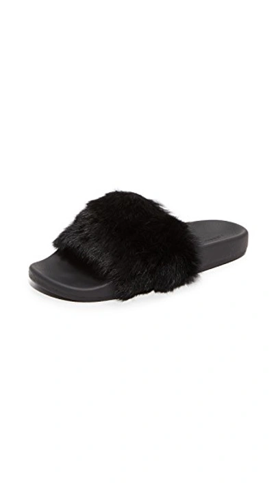 Rebecca minkoff fur slides best sale