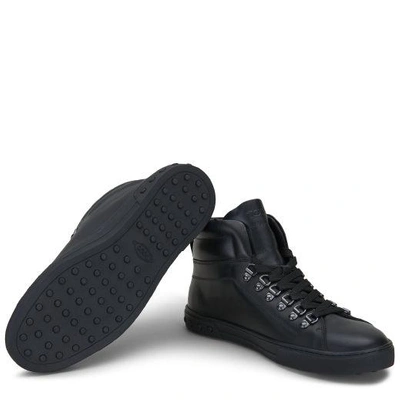 Shop Tod's Sneakers In Leather In Black