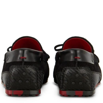 Shop Tod's For Ferrari City Gommino Loafers In Suede In Black
