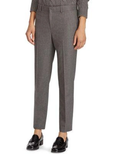 Polo Ralph Lauren Straight Wool Pants In Grey