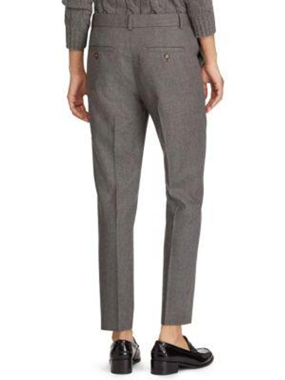 Shop Polo Ralph Lauren Straight Wool Pants In Grey