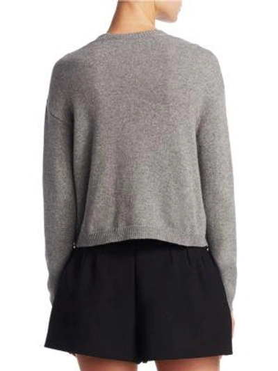 Shop Red Valentino Wool Embroidered Slate Sweater