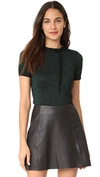 Adam Selman Metallic Threading Knitted Top In Metallic Bottle