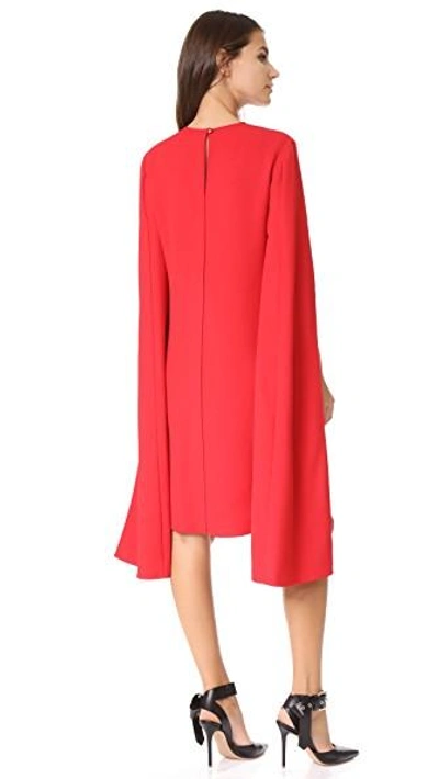 Shop Narciso Rodriguez Bell Sleeve Dress In Red