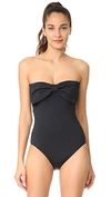 Kate Spade Strapless Bow Bandeau One-piece Swimsuit In Black