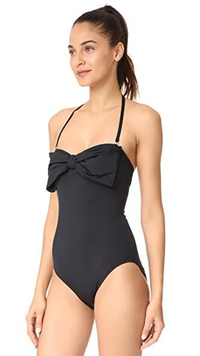 Shop Kate Spade Bow Swimsuit In Black