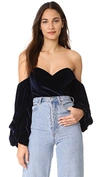 Petersyn Celia Off The Shoulder Bodysuit In Midnight