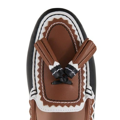 Shop Tod's Gommino Driving Shoes In Leather In Black/white/brown