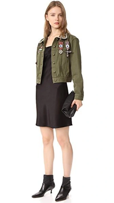 Shop Alice And Olivia Chloe Jacket With Pins In Army
