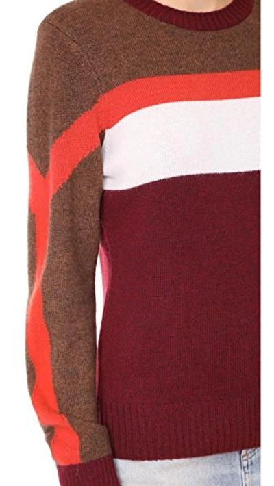 Shop Frame Colorblocked Cashmere Sweater In Brown Multi