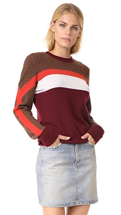 Frame Colorblocked Cashmere Sweater In Brown Multi