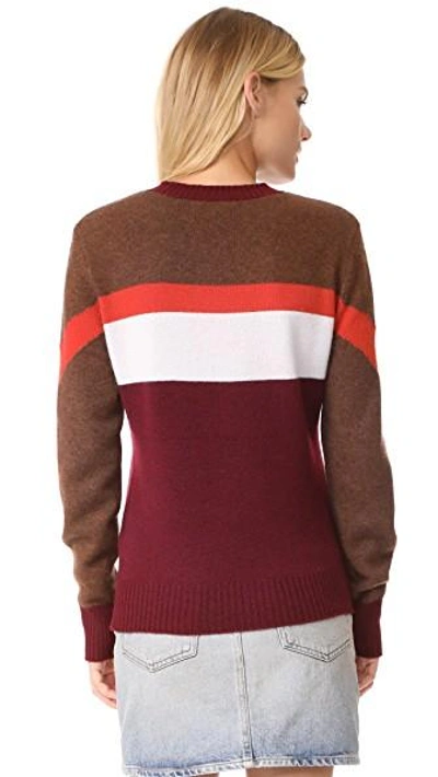 Shop Frame Colorblocked Cashmere Sweater In Brown Multi