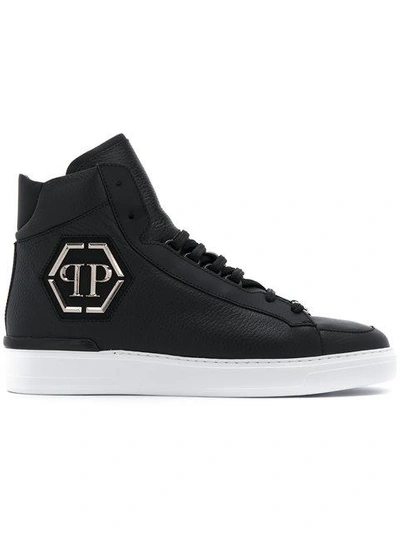 Shop Philipp Plein Phil Hi-top Sneakers - Black