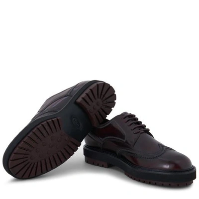 Shop Tod's Ups In Leather In Burgundy