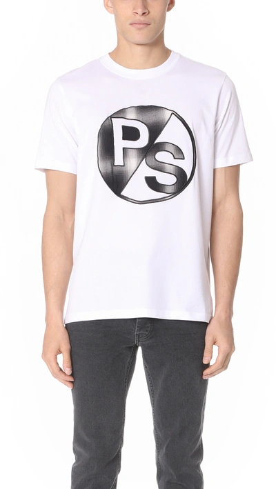 Ps By Paul Smith Regular Fit Tee With Ps Logo In White