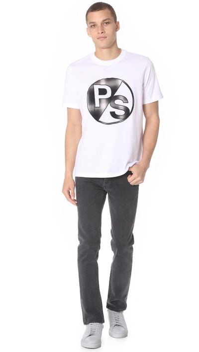 Shop Ps By Paul Smith Regular Fit Tee With Ps Logo In White
