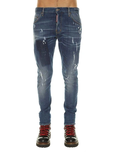 Dsquared2 Blue Distressed Clement Jeans | ModeSens