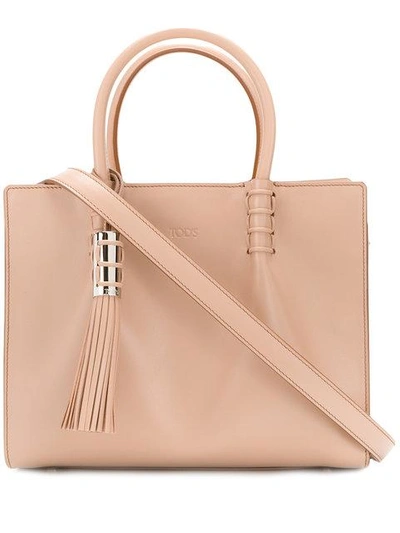 Shop Tod's Lady Moc Mini Tote In Pink & Purple