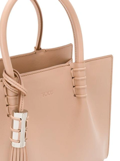 Shop Tod's Lady Moc Mini Tote In Pink & Purple