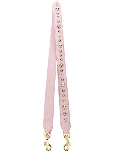 Shop Dolce & Gabbana Studded Bag Strap - Pink