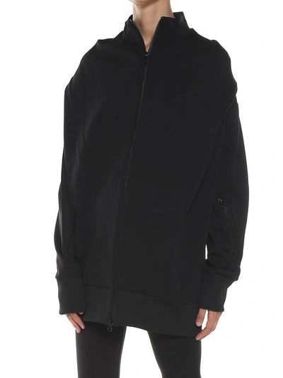 Shop Y-3 Matte Track Cotton-blend Jersey Jacket In Nero
