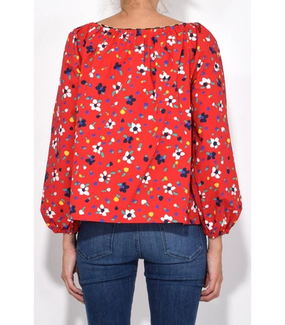 Shop Marc Jacobs Red Multi Peasant Blouse In Red Multicolor