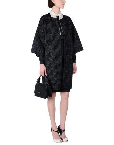 Shop Alberta Ferretti Overcoats In Black