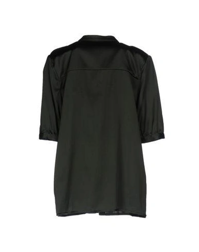 Shop Anine Bing Silk Shirts & Blouses In Military Green