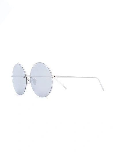 Shop Linda Farrow Round Frame Sunglasses In Metallic