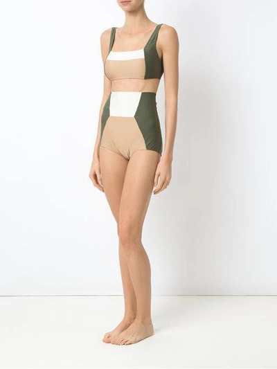 Shop Adriana Degreas Hot Pants Bikini Set In Green
