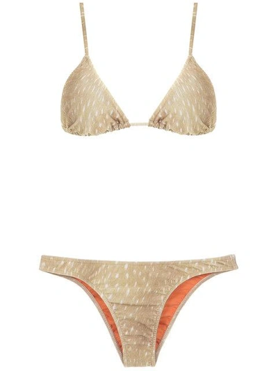 Shop Adriana Degreas Velvet Bikini Set In Neutrals