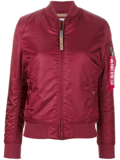 Shop Alpha Industries Bomber Jacket In Red