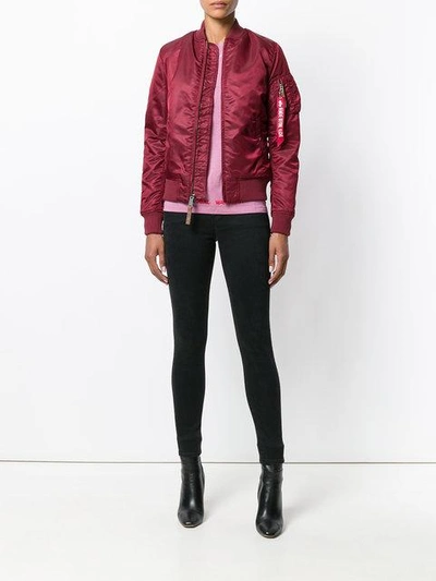 Shop Alpha Industries Bomber Jacket In Red