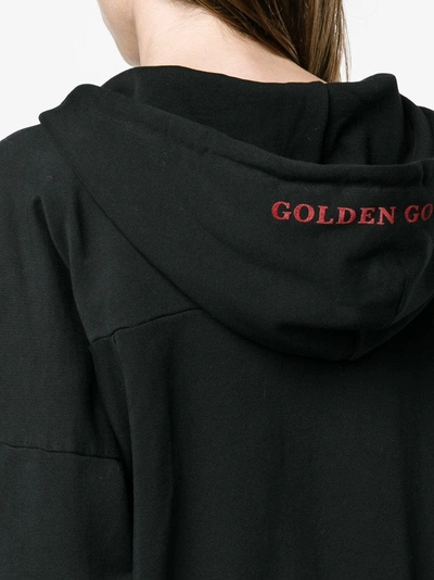 Shop Golden Goose Deluxe Brand Logo Embroidered Hoodie In Grey