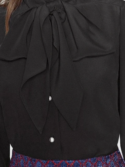Shop Gucci Silk Shirt With Garden Print In Black