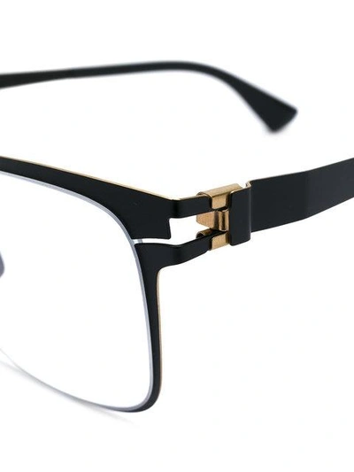 Shop Mykita Rectangular Frame Glasses - Black