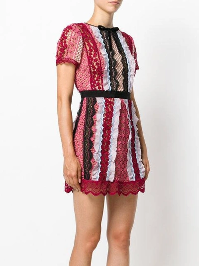 Shop Self-portrait Panelled Bellis Mini Dress