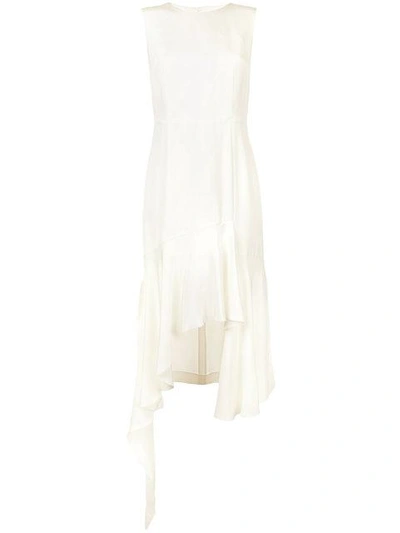 Shop Goen J Open Back Asymmetric Sleeveless Heavy Dress In White