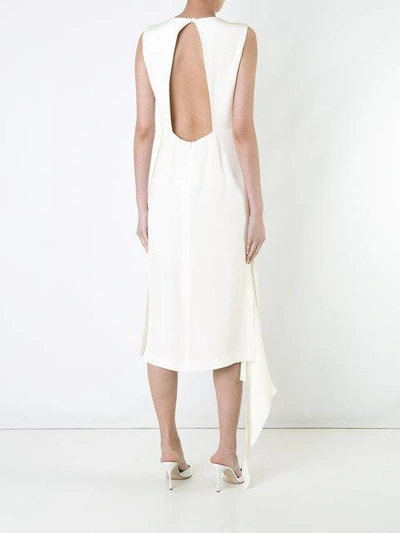 Shop Goen J Open Back Asymmetric Sleeveless Heavy Dress In White