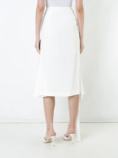 Shop Goen J Asymmetric Ruffled Hem Heavy-silk Skirt