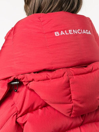 Shop Balenciaga Swing Puffer Jacket In Red