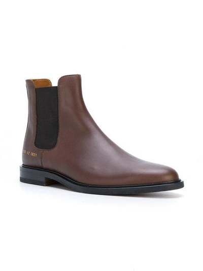 Shop Common Projects Chelsea Boots In Brown