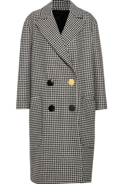 Shop Petar Petrov Double-breasted Houndstooth Wool Coat