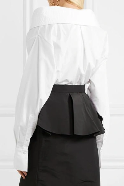 Shop Johanna Ortiz Alida Cotton-blend Poplin And Floral-print Jersey Bodysuit In White
