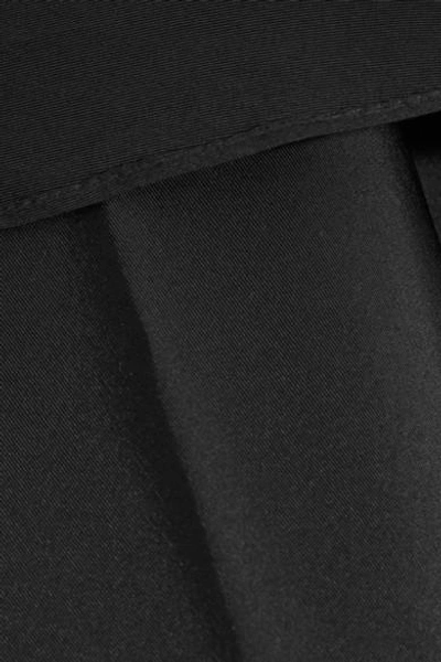 Shop Johanna Ortiz Talisman Ruffled Silk-faille Wrap Midi Skirt In Black